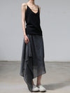 SWAYING 25 Early Autumn Irregular Hem Wool Skirt SW-SW25PF3B08C2-SH Dark Gray